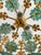 1970s Mid-Century Modern Style Teal Turquoise Hand-Painted Glass and Gold Floral Chandelier⁠ For Sale - Image 14 of 17