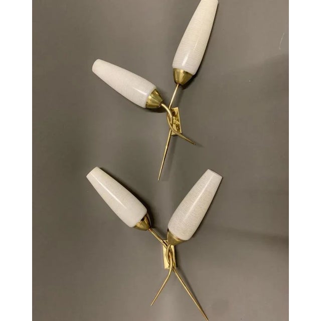 Gold Wall Lights from Maison Lunel France, 1950, Set of 2 For Sale - Image 8 of 11
