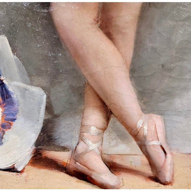 White Leon François Comerre -Portrait of a Ballerina W/ White Tutu- Oil Painting For Sale - Image 8 of 11