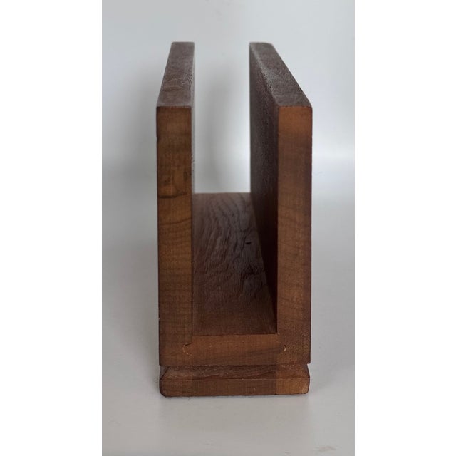 Wood LastCHANCE!Mid 20th Century American Walnut Maritime Nautical Motif Napkin Holder For Sale - Image 7 of 10
