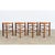 French vintage mid-century (circa 1950s) set of four triangular oak stools with rush seats in the manner of Charlotte...