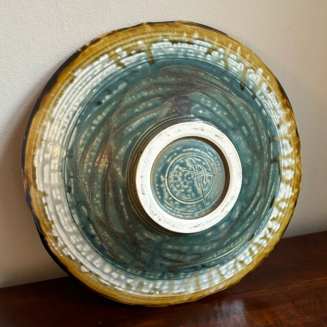 Vintage Studio Pottery Centerpiece Bowl For Sale - Image 4 of 12