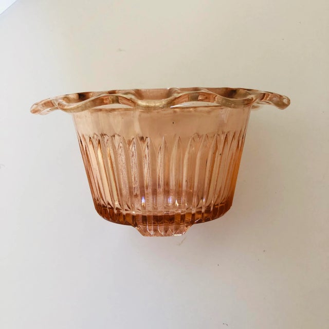 1950s Vintage Pink Depression Glass Bowl For Sale - Image 5 of 7