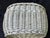 Charming, large vintage, chippy antique white painted gathering willow basket with a twisted top handle and a braided top...