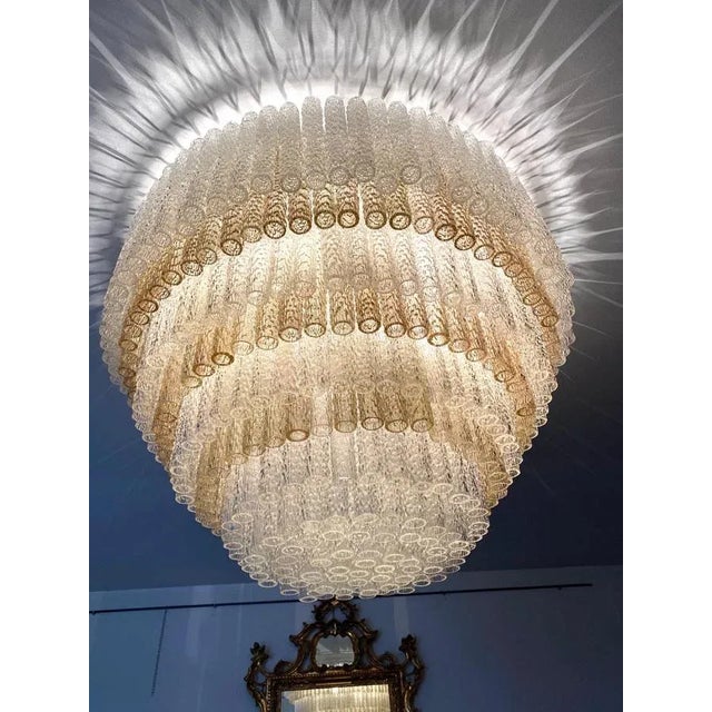 Murano Glass Chandelier by Gino Poli for Aureliano Toso For Sale - Image 3 of 14