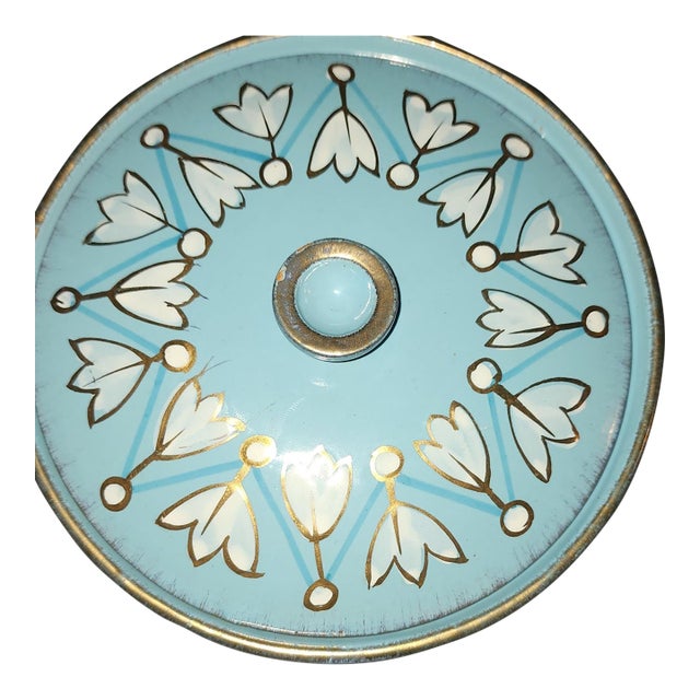 Vintage 1950s Fratelli Fanciullacci Italian Art Pottery Lidded Bowl 201/1 Mint For Sale