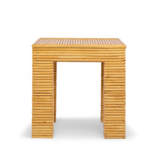 Mid 20th Century McGuire Style Mid Century Rattan Side Tables - Pair For Sale - Image 5 of 10