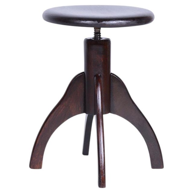 Art Deco Piano Stool in Beech and Iron, Czech, 1940s For Sale - Image 10 of 10