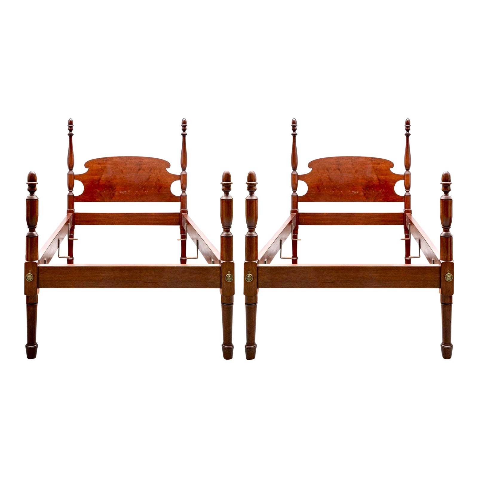 1960s Pair of Mahogany Chippendale Style Twin Bed Frames Chairish