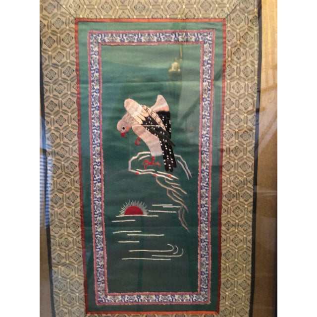 Asian Silk Embroidered Framed Textile For Sale - Image 4 of 9