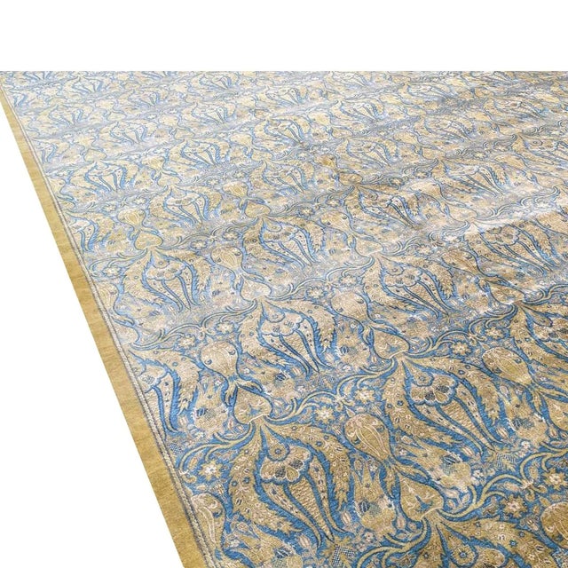 Textile 1990s Handwoven Transitional Style Area Rug 12x17 For Sale - Image 7 of 8