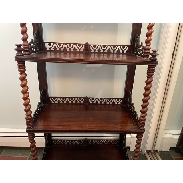 Antique Victorian Style Etagere Bookcase For Sale - Image 10 of 12