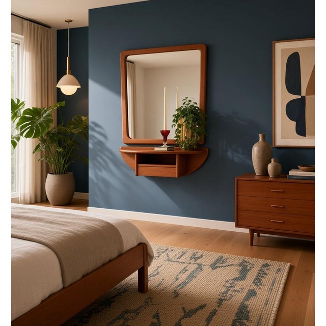 Danish Teak A Welcome Hallway Set with Mirror, Wall Console and Hook Rail from Vildbjerg Møbelfabrik, 1960s, Set of 3 For Sale - Image 13 of 18