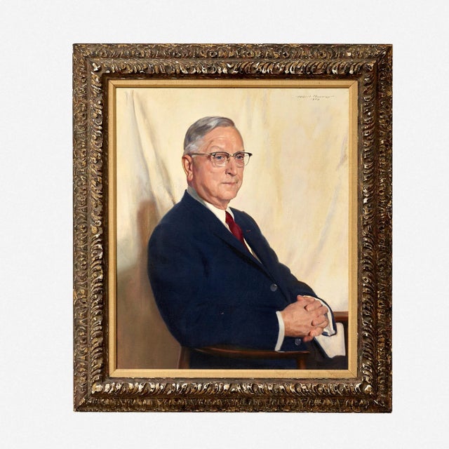 Oil on canvas portrait painting of Clark Thomson painted by Albert Murray 1969 signed on top right Albert Murray was known...