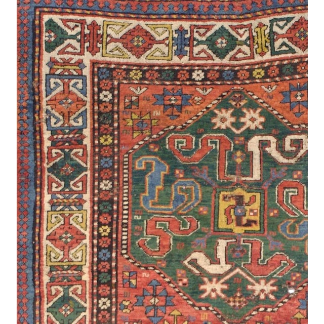 Late 19th Century Antique Cloudband Kazak Rug 4’3" X 5’7” For Sale - Image 5 of 6