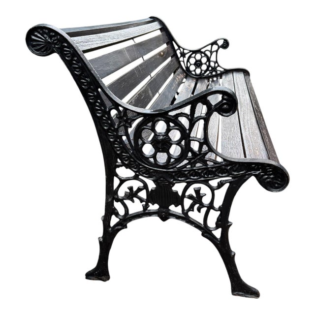 1960s Cast Iron and Wood Bench, 1960 For Sale - Image 5 of 13