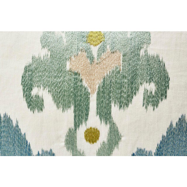 An antique Central Asian silk Ikat inspired this beautiful and dramatic design in collaboration with Martyn Lawrence...