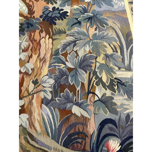 Mid-Century French Tapestry with Landscape, River and Bird from Aubusson, 1950s For Sale - Image 10 of 18