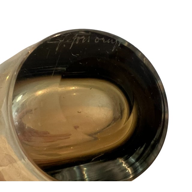 Rare Vintage Bengt Orup for Johansfors Sweden Mid-Century Modern Art Glass Teardrop Vase For Sale - Image 12 of 13