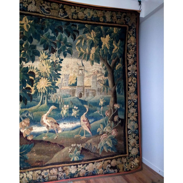 18th Century Antique Aubusson Tapestry in Wool, 1700s For Sale - Image 5 of 14