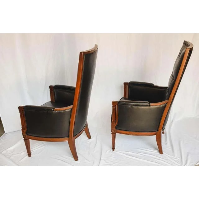 Mid Century Modern Hollywood Regency High Back Armchairs - a Pair For Sale - Image 4 of 13