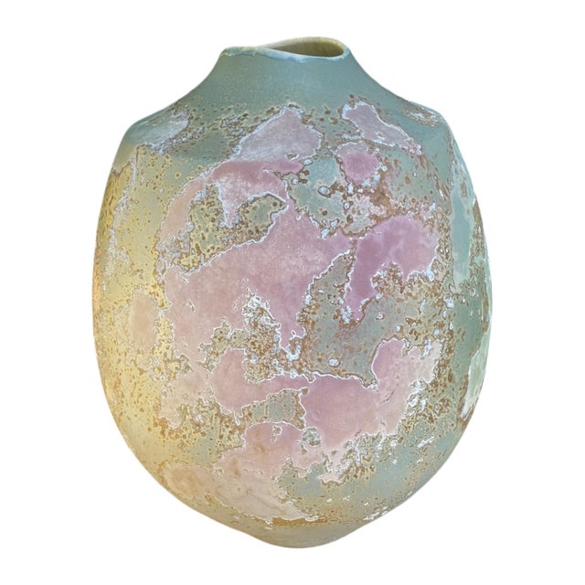 Large Tony Evans Raku Vase "Ancient Sands" California Studio Pottery For Sale - Image 13 of 15