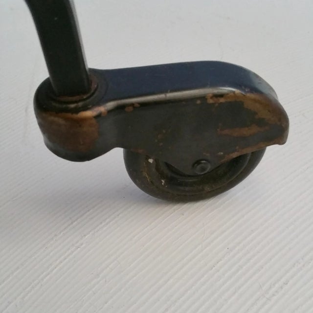 Mid-Century Metal, Wood, and Rubber Trolley, 1950s For Sale - Image 10 of 12