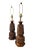 Pair of Vintage Brown Ceramic Table Lamps in a Mid-Century style of drip-glaze. The overall lamp is 32" to the top of the...