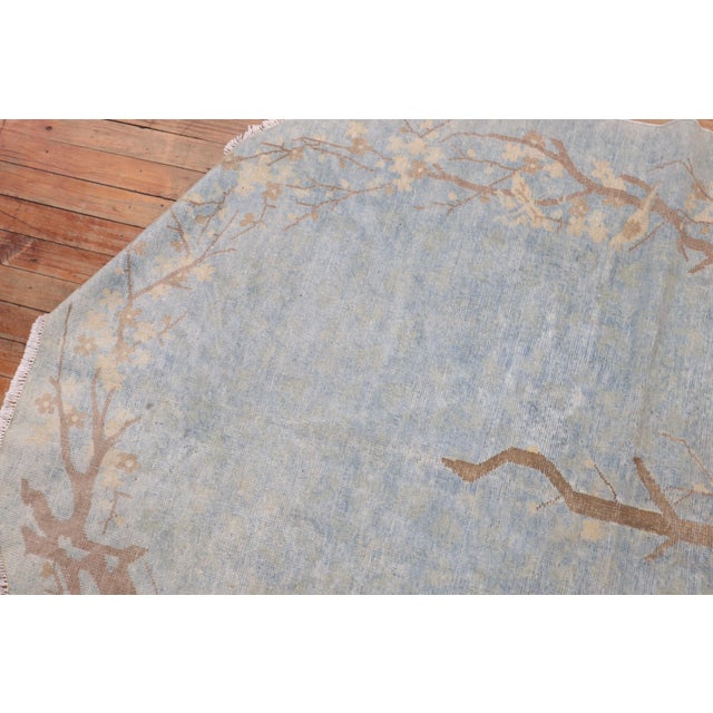 Powder Blue Oval Chinese Rug For Sale - Image 11 of 12
