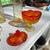 1970s 1970s Collection of Red and Yellow Glass Serving Pieces- 6 Pieces For Sale - Image 5 of 10