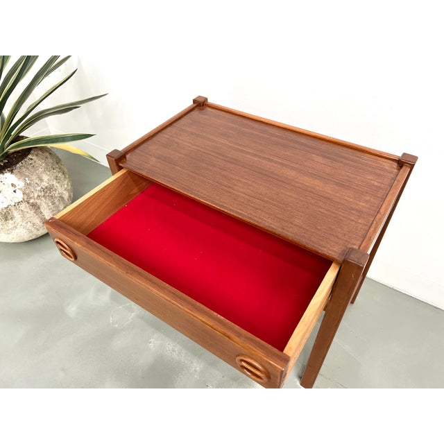 Brown Teak Nightstand attributed to Arne Wahl Iversen for Andersen Møbelfabrik, 1960s For Sale - Image 8 of 15