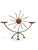 Two-light solar candlestick, circa 1960-1970 Made of patinated gilt metal, forming a stylized sun with sinuous rays...