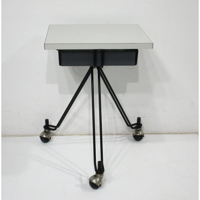 IBM Eliot Noyes Small Rolling Work - Telephone Table for Ibm For Sale - Image 4 of 11