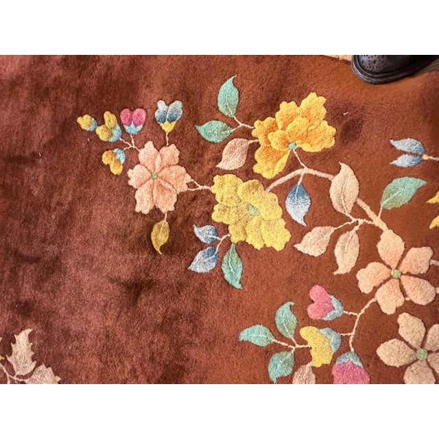 20th Century Chinese Art Deco Copper Coloured Nichols Rug, 1920 For Sale - Image 12 of 14