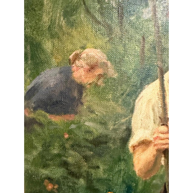 Heinrich Pforr, Garden Portrait, Oil Painting on Canvas For Sale - Image 7 of 13