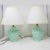 Mid-Century Modern Vintage Mint Green Ceramic Table Lamps With Cream Shades - Pair For Sale - Image 3 of 11