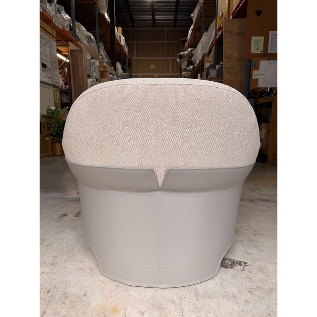 Early 21st Century Artefacto Soft Ivory Lounge Chair With Leather Back For Sale - Image 5 of 5
