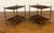 This is a pair of classic two-tiered wood and brass end tables by Leighton Hall Furniture. The top and bottom shelves are...