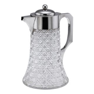 Antique Victorian Silver and Cut Glass Claret Jug, 1896 For Sale