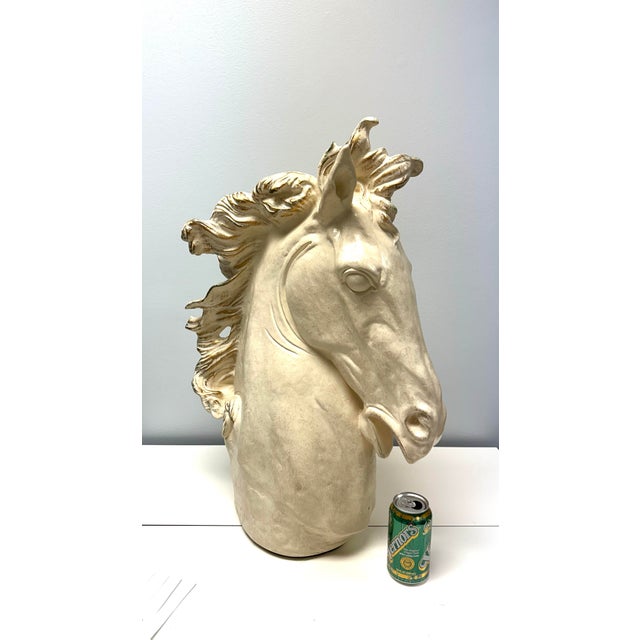 Sculpture Materials Vintage Plaster Horse Head Sculpture For Sale - Image 7 of 8