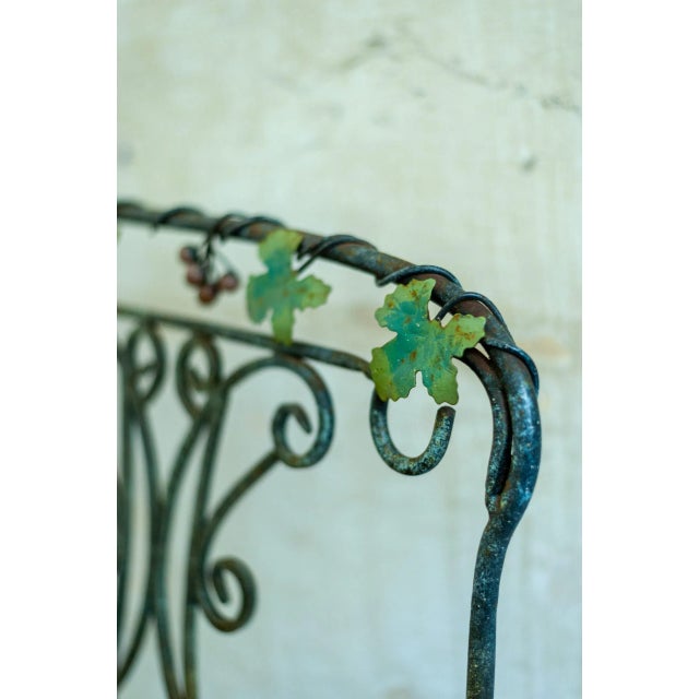 Folding Iron and Bamboo Bench, 1950s For Sale - Image 4 of 8