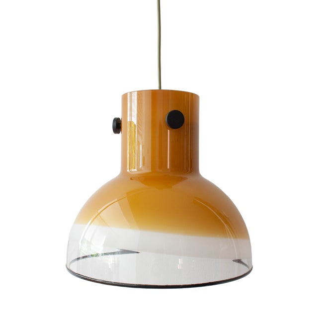 Brown Glass Pendant Light from Peill & Putzler, Germany, 1970s For Sale