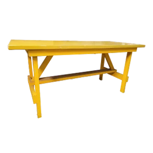 1970s Heavy Duty Yellow Painted Work Bench