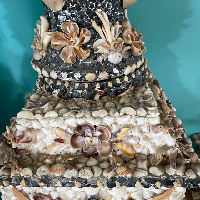 1970s Vintage Shell Vase and Pedestal For Sale - Image 5 of 8