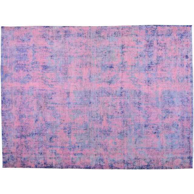 Textile Vintage Hand Knotted Organic Wool Fine Weave Rug,9'8"x13' For Sale - Image 7 of 7