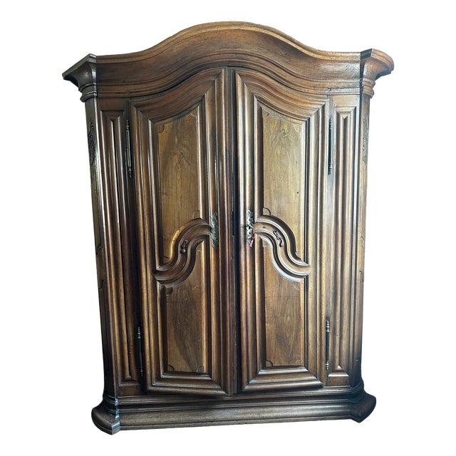 Large Alsatian Louis XV Style Wardrobe in Walnut, 18th Century For Sale