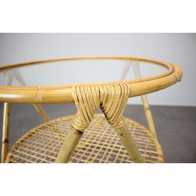 Mid-Century Bamboo and Glass Coffee Table by Alan Fuchs, Czechoslovakia, 1960s For Sale - Image 4 of 9