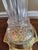 Glass Vintage Glass and Brass Column Table Lamp For Sale - Image 7 of 9