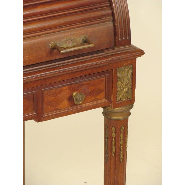Brown Louis XVI Style Cylinder Desk For Sale - Image 8 of 10