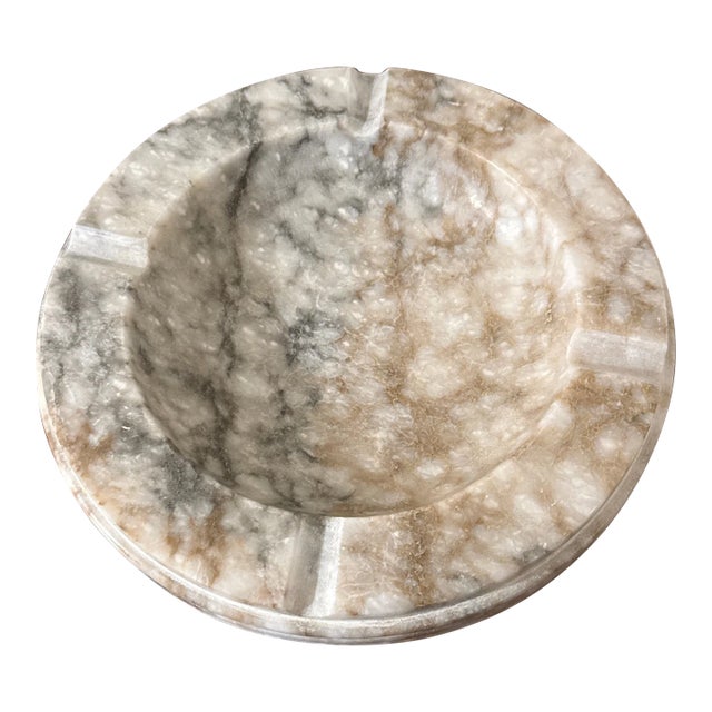 Vintage Hand Carved Italian Marble Ashtray For Sale